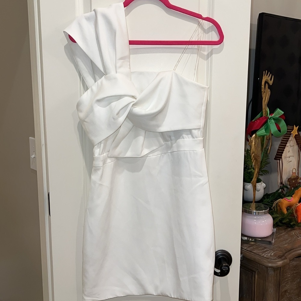 White Twist Dress - Picture 2 of 5